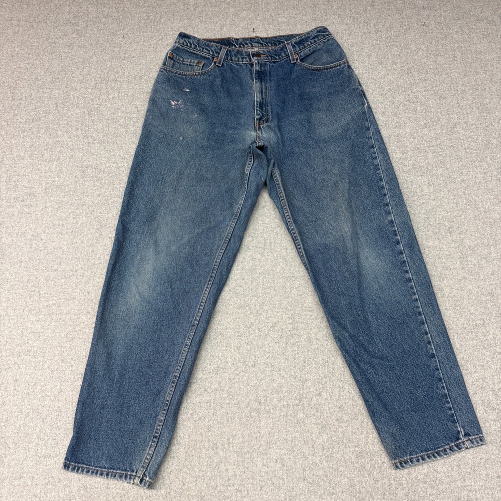 Levi's 560 Loose Fit Tapered Leg Jeans W34 L32 Blue Denim Vintage Paint Splatter